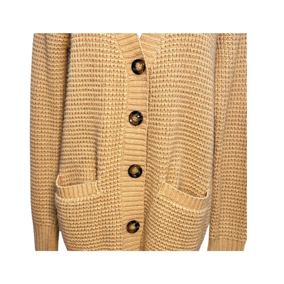Forever 21 Camel Tan 5 Button Oversized Cardigan w Pockets Small - Picture 2 of 7